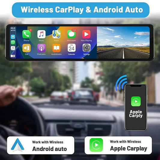 Rétroviseur connecté 4K – CarPlay & Android Auto