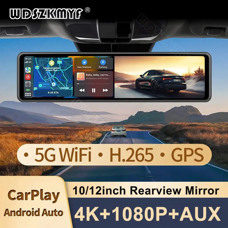Rétroviseur connecté 4K – CarPlay & Android Auto
